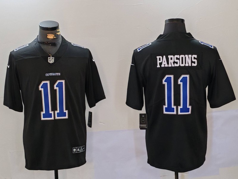 Men Dallas Cowboys #11 Parsons Black Throwback 2024 Nike Vapor Limited NFL Jersey style 912